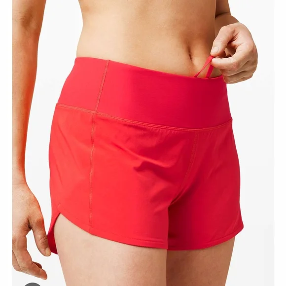 Women's Lululemon Speed Up Running Short 2.5" Carnation Red Workout| 8 Regular - Picture 2 of 8